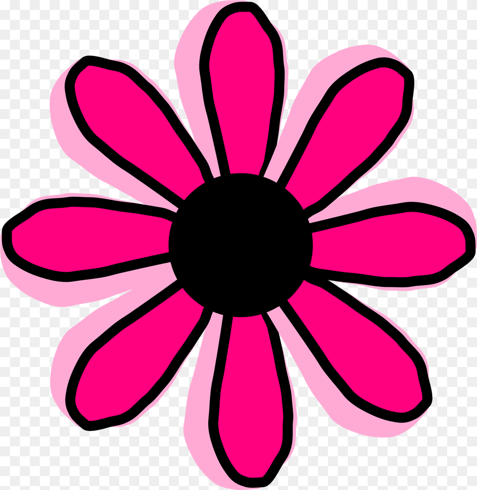 Black Flower With The Pink Petals Clipart Clip Art, Dahlia, Daisy, Plant, Petal Png Image