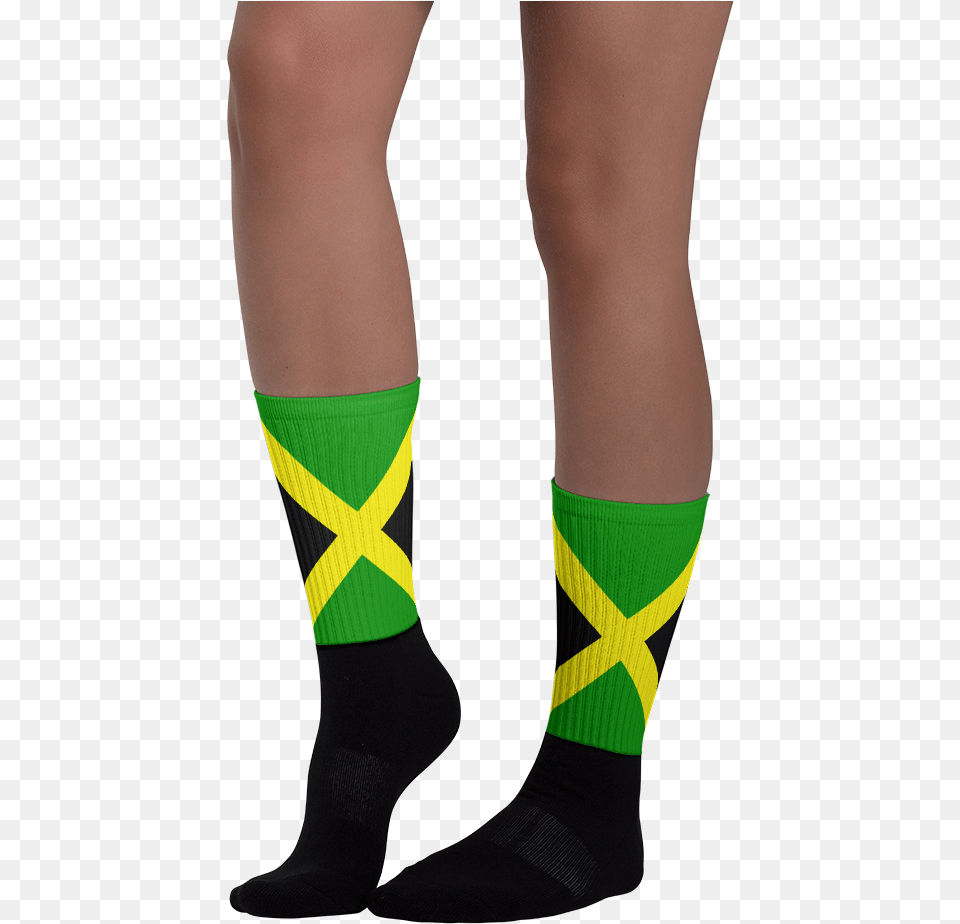 Black Foot Socks Jamaican Flag Socks, Clothing, Hosiery, Sock, Person Free Transparent Png