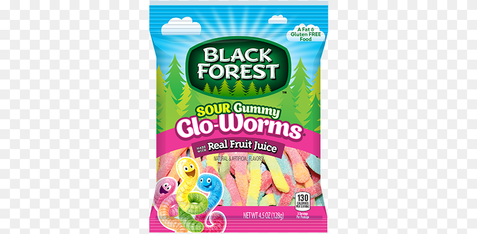 Black Forest Sour Gummy Glo Worms Black Forest Sour Gummy Worms Candy, Food, Sweets, Snack Png
