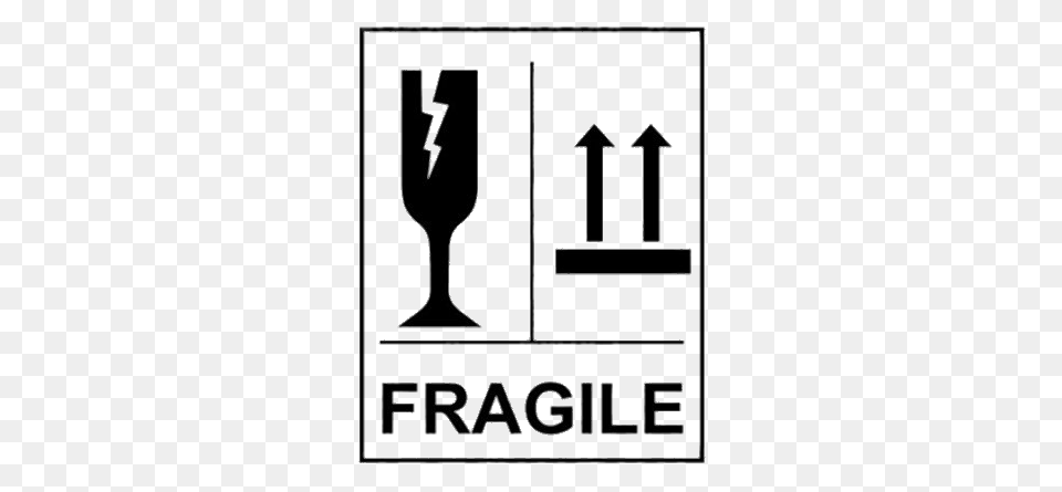 Black Fragile Sign, Cutlery, Fork, Symbol, Glass Png