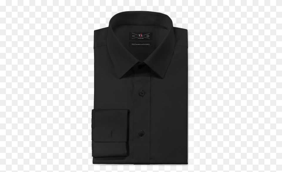 Black French Cuff Shirt Black Slim Fit Mens Dress Shirt, Clothing, Dress Shirt, Long Sleeve, Sleeve Free Png Download