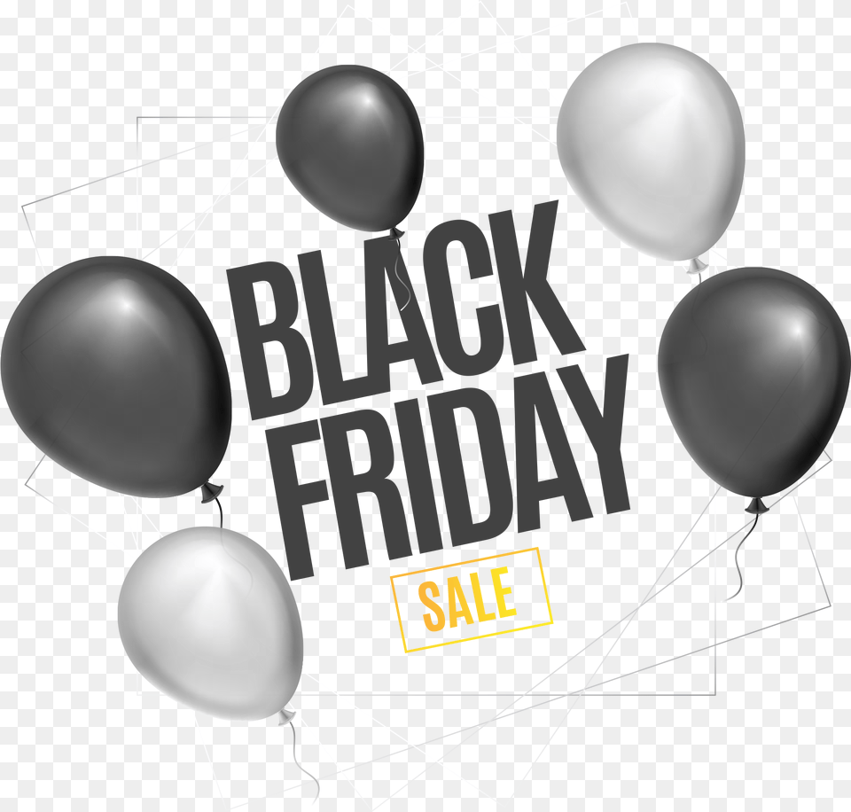 Black Friday Balloons Black And Gray Balloons Pnbg, Balloon, Sphere Png