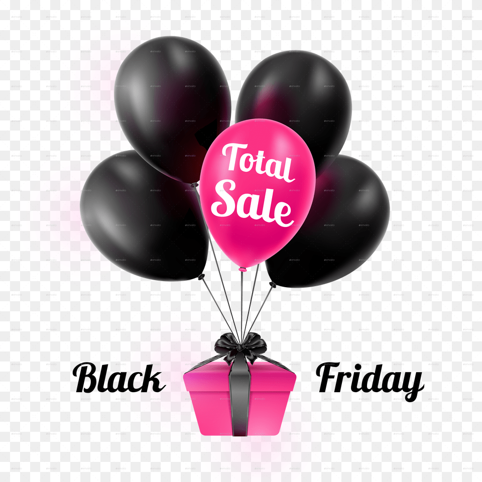 Black Friday Baloons Pink And Black, Balloon Png Image