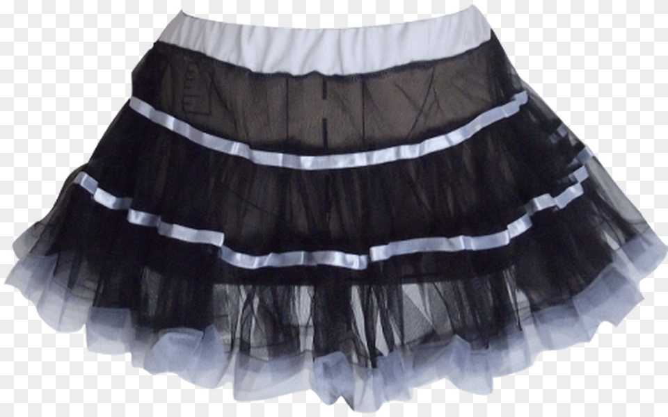 Black Frilly Petticoat With White Lace Trim Dance Skirt, Clothing, Miniskirt, Child, Female Free Png