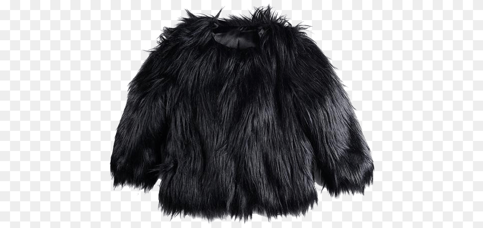 Black Fur Jacket Girls, Clothing, Coat, Adult, Female Png