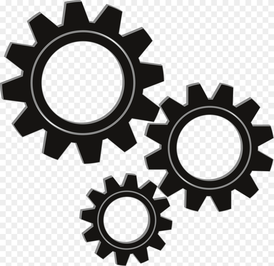 Black Gears Clipart, Machine, Gear, Bulldozer Png