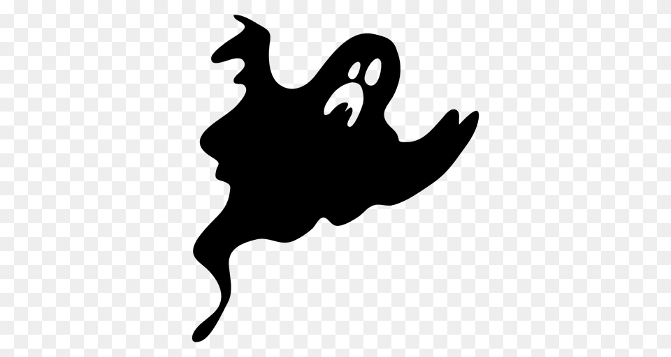 Black Ghost Silhouette, Stencil, Logo, Animal, Bird Free Png Download