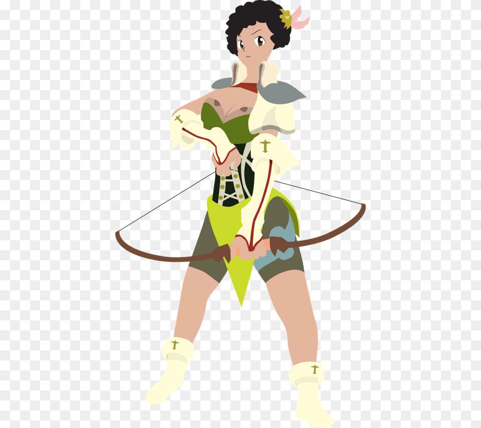 Black Girl Black Woman Female Archer Cartoon, Person, Clothing, Costume, Face Png