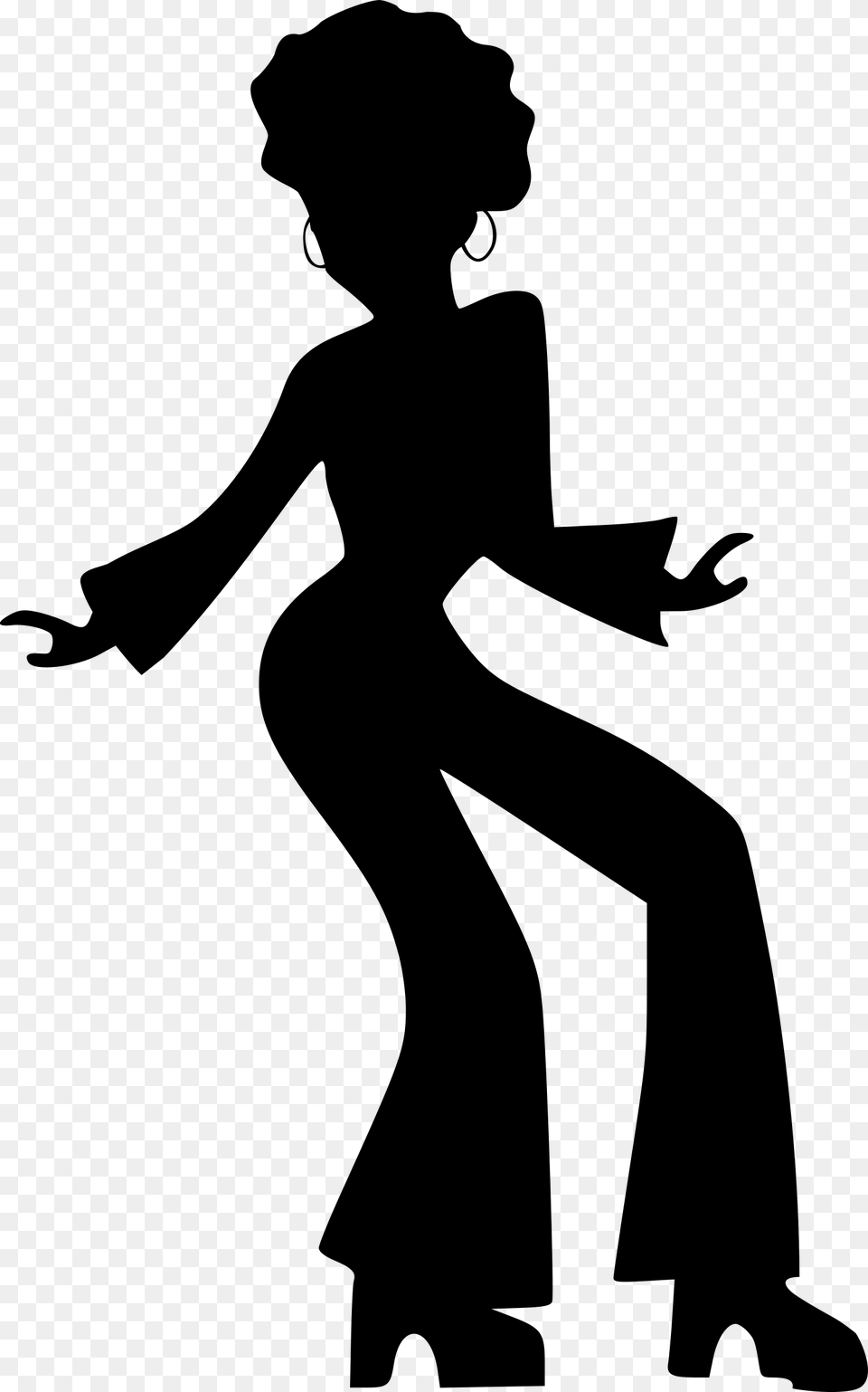 Black Girl Dancing Disco Girl Silhouette, Gray Free Png Download