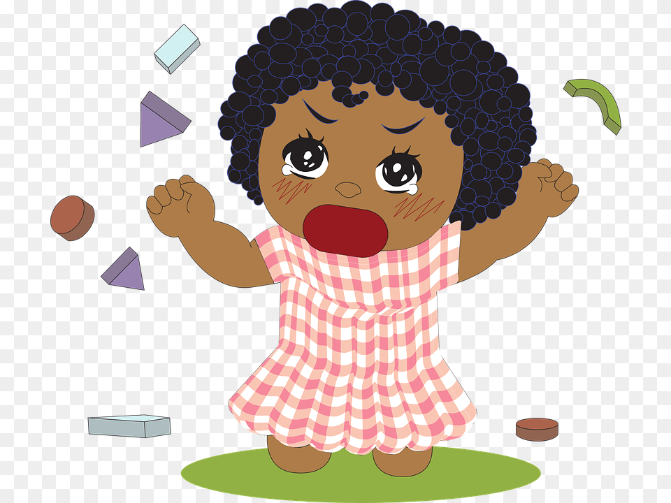 Black Girl Toddler Cartoon, Baby, Person, Face, Head Free Png Download