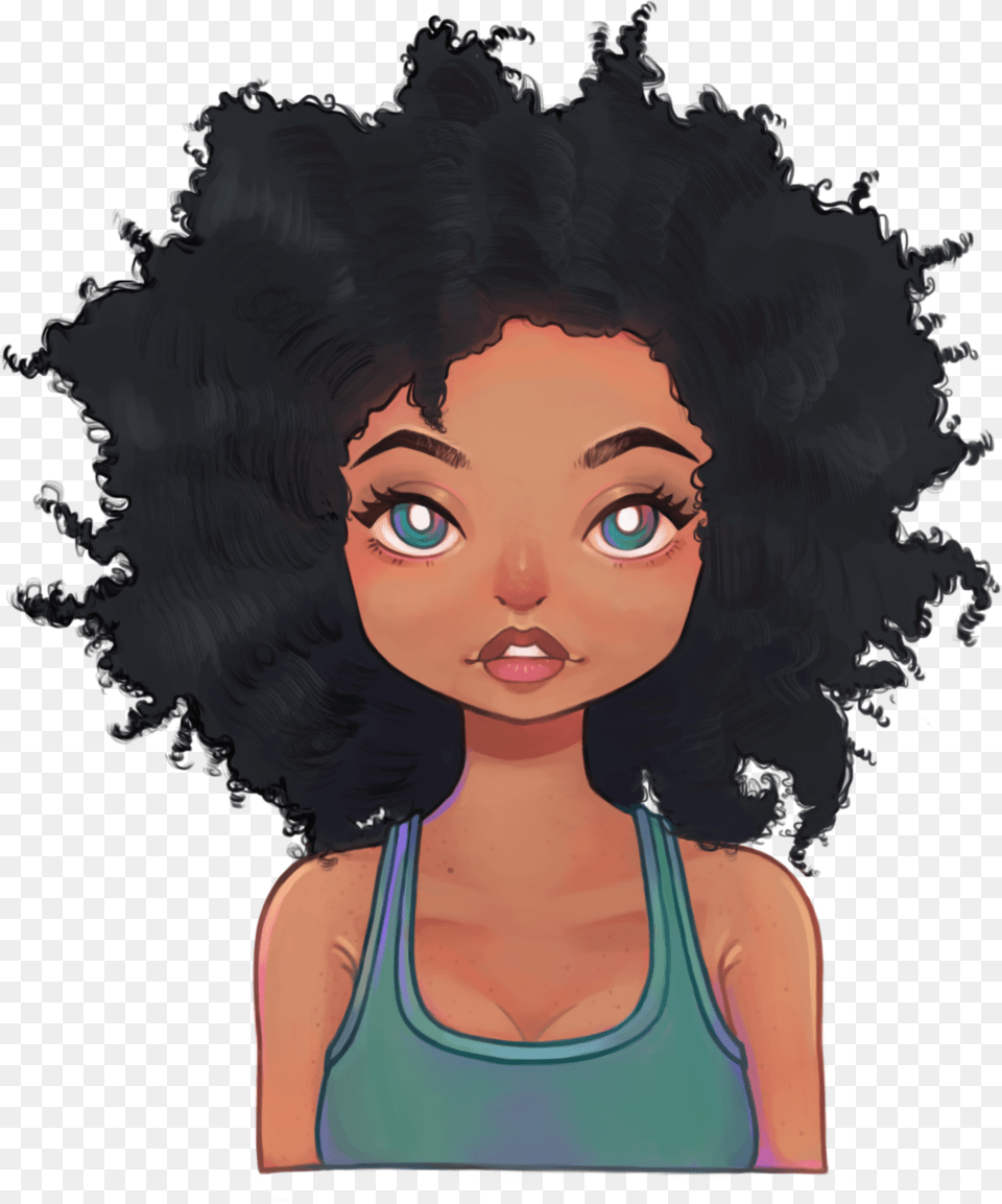 Black Girl With Natural Hair Drawing Afro Drawing Png