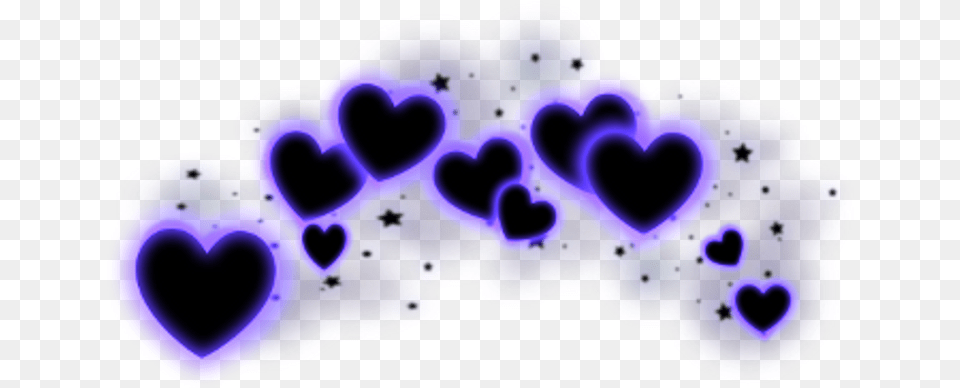 Black Glowing Hearts, Accessories, Purple, Ornament, Fractal Png Image