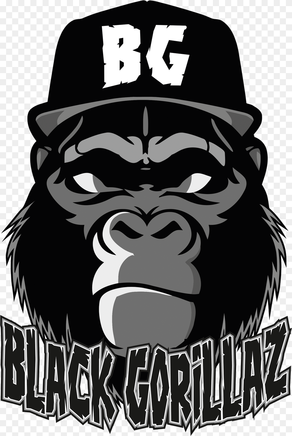 Black Gorillaz Monkey, Animal, Ape, Mammal, Stencil Free Png
