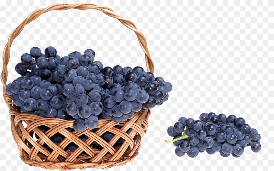 Black Grapes Basket Clipart, Produce, Plant, Fruit, Food Free Png