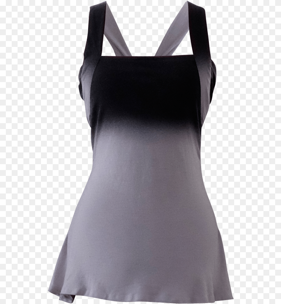 Black Gray Ombre Racer Back Tank Top Little Black Dress, Clothing, Adult, Female, Person Png