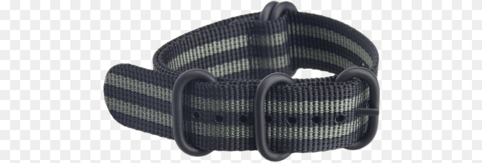 Black Grey Nylon Watch Strap Pvd Ring 18 20 22 24mm Belt, Accessories, Canvas Png Image