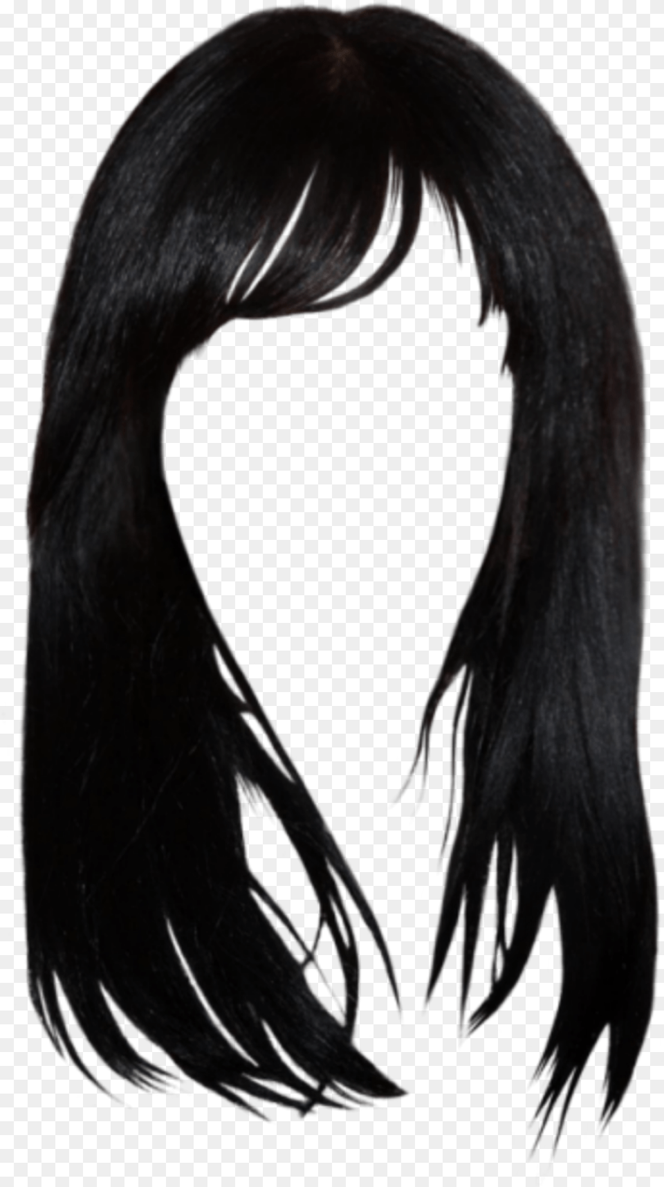 Black Hair Brown Hair Bangs Hairstyle Black Wig Background, Adult, Black Hair, Female, Person Free Png