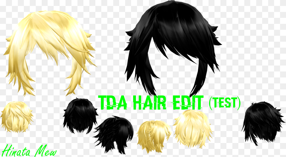 Black Hair Coloring Wig Hairstyle Mmd Tda Male Hair, Person, Animal, Bird, Adult Png