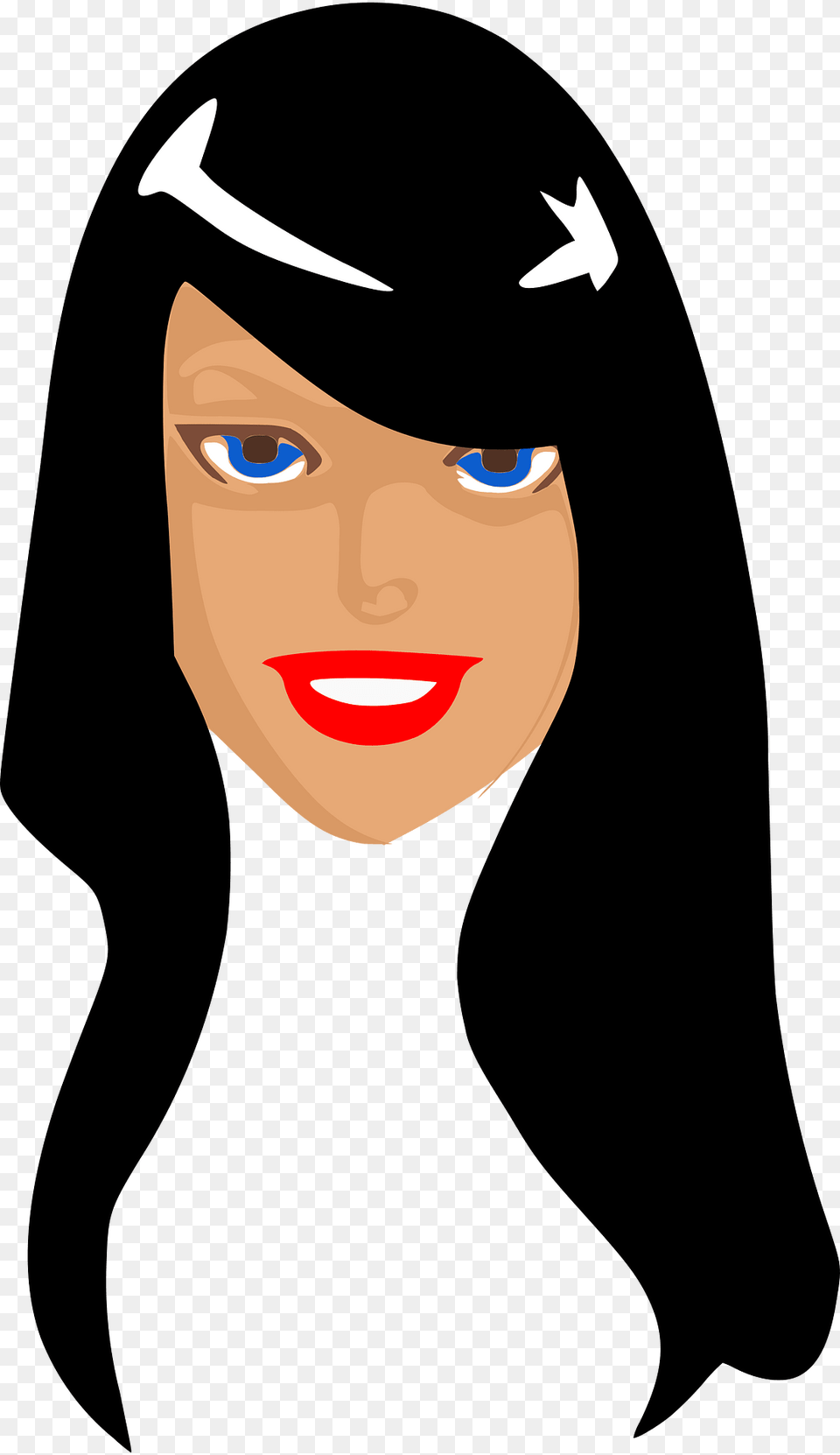 Black Hair Head Clipart, Adult, Person, Woman, Female Free Transparent Png