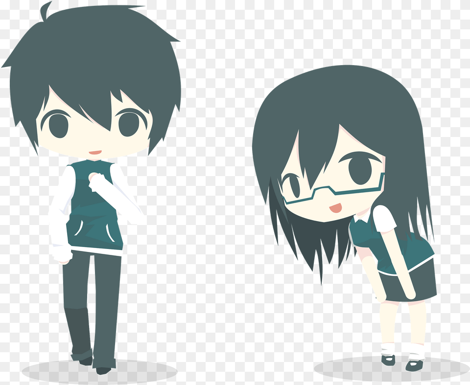 Black Haired Boy And Girl Clipart, Book, Comics, Publication, Person Free Png