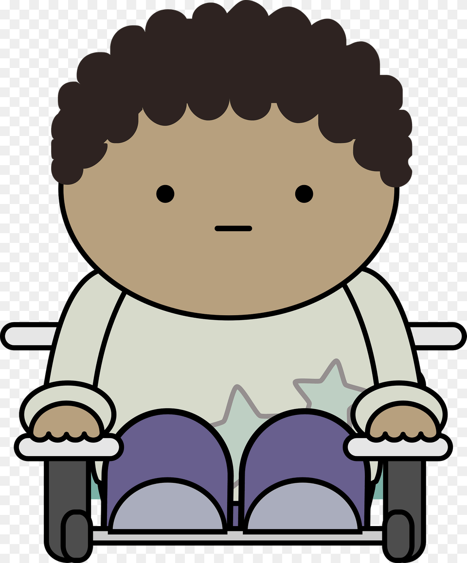 Black Haired Boy In A Gray Shirt No Expression Wheelchair Clipart, Furniture, Chair, Bulldozer, Machine Png