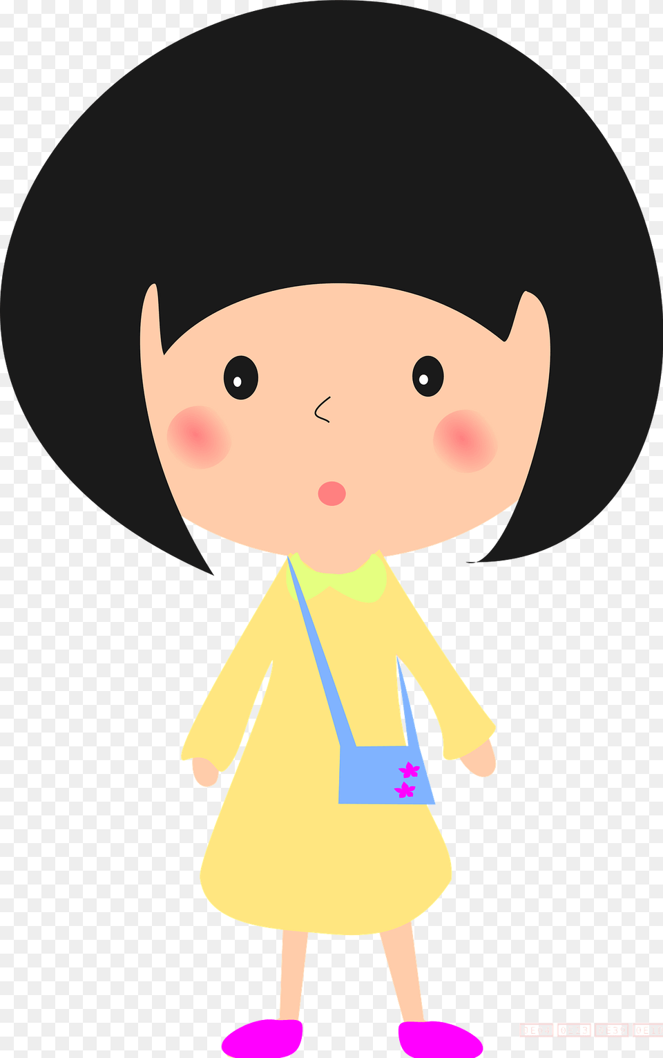 Black Haired Girl In A Yellow Dress Clipart, Clothing, Coat, Winter, Snowman Free Png Download
