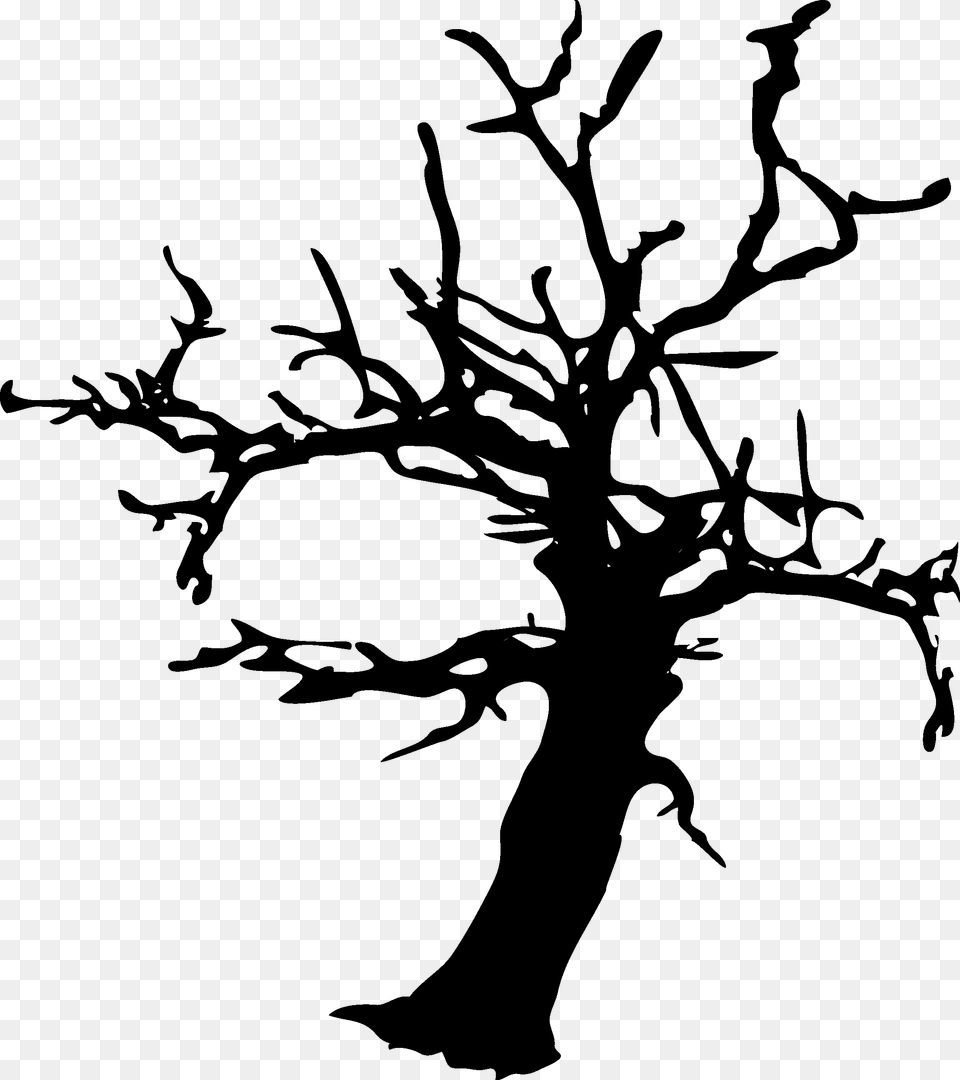 Black Halloween Tree Download Halloween Tree Silhouette, Stencil, Person, Art Free Png