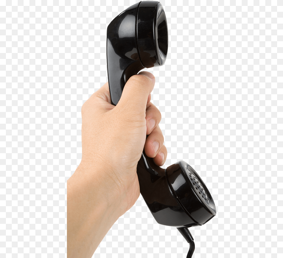 Black Hand Holding Phone 4 Image Hand Holding Telephone, Electronics, Adult, Female, Person Free Png Download