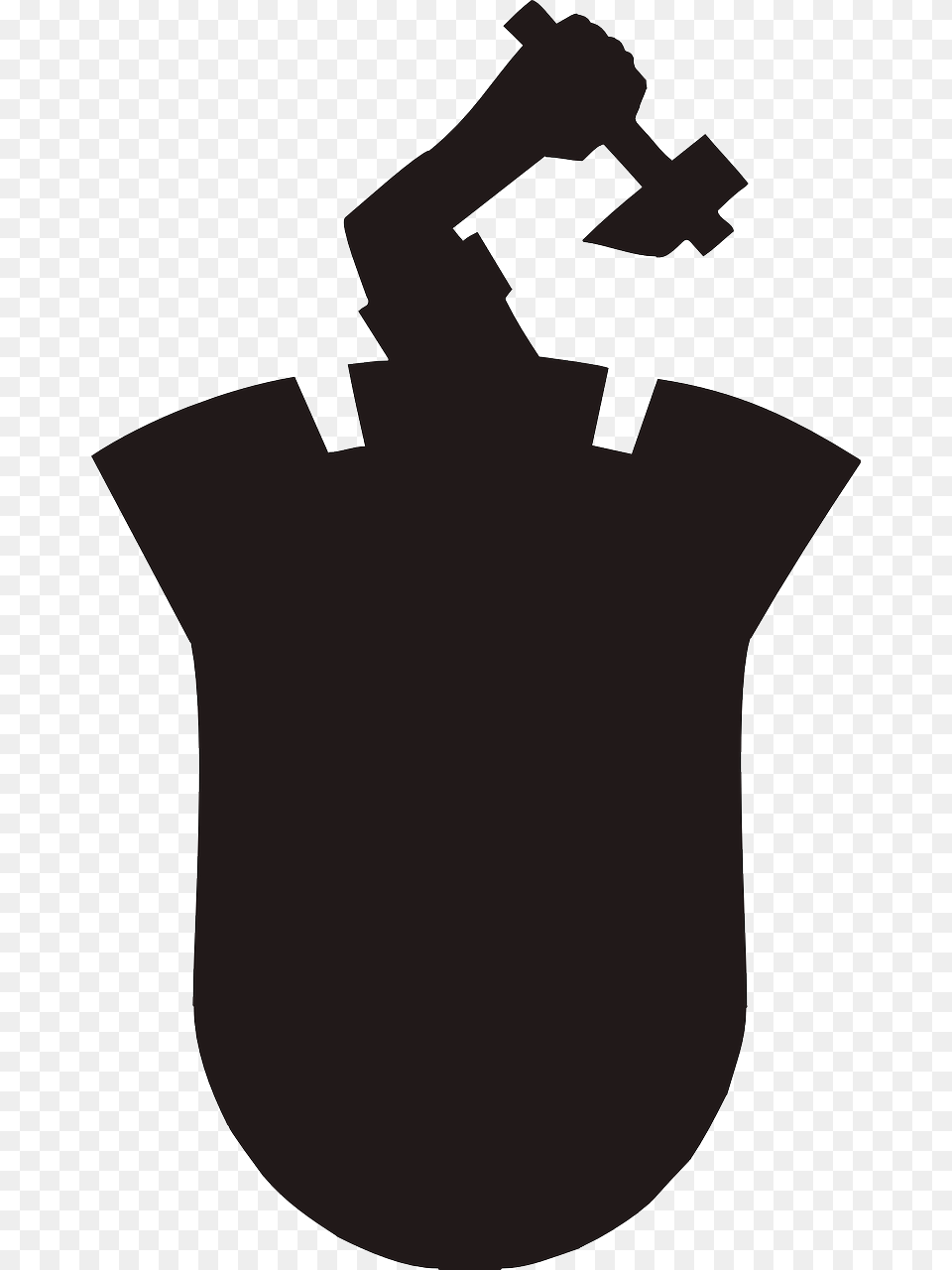 Black Hand Silhouette Axe Labor Worker Employee Texas State Tree, Stencil Png Image