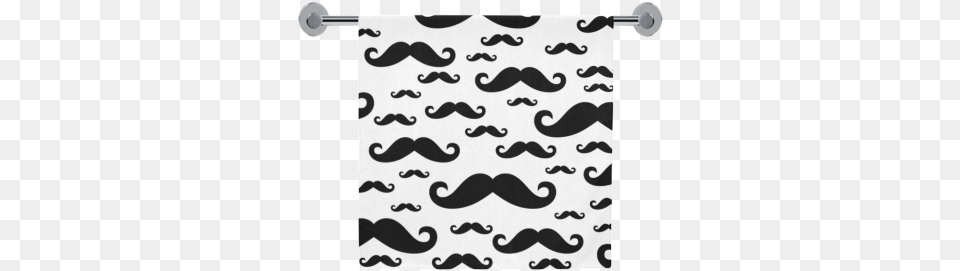 Black Handlebar Mustache Moustache Pattern Bath Towel Moustache, Face, Head, Person Free Png Download