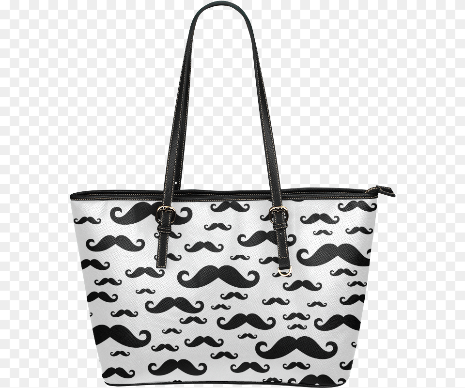 Black Handlebar Mustache Moustache Pattern Leather Tote Bag, Accessories, Handbag, Purse, Tote Bag Free Png Download