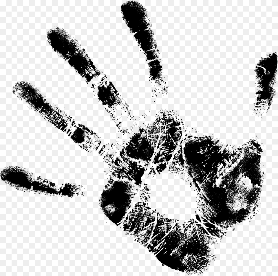 Black Handprint, Gray Free Png Download