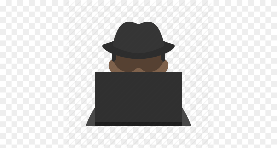 Black Hat Computer Cracker Hacker Information It Icon, Clothing, Person, Photography, Reading Png Image