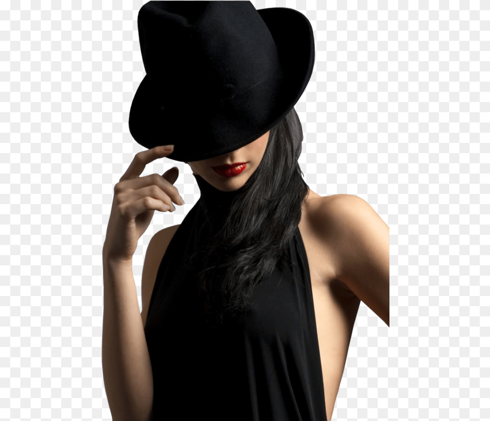 Black Hat Never Out Of Style Black And White Portrait Hat, Adult, Sun Hat, Person, Woman Free Png Download