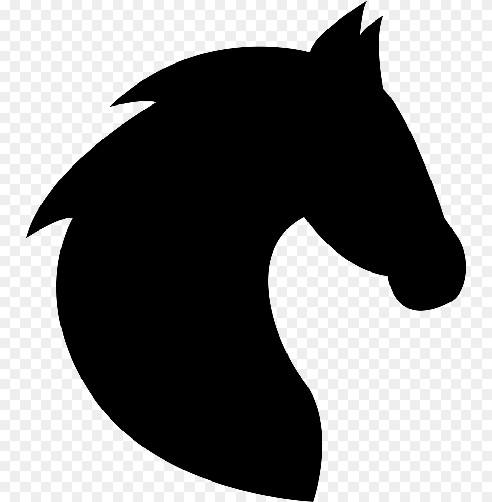 Black Head Horse Side View With Horsehair Icon Free, Silhouette, Stencil, Animal, Mammal Png