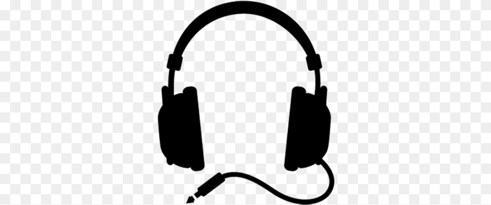Black Headphones Headphones Black And White, Gray Png