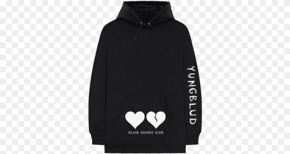 Black Heart, Clothing, Hoodie, Knitwear, Sweater Png Image