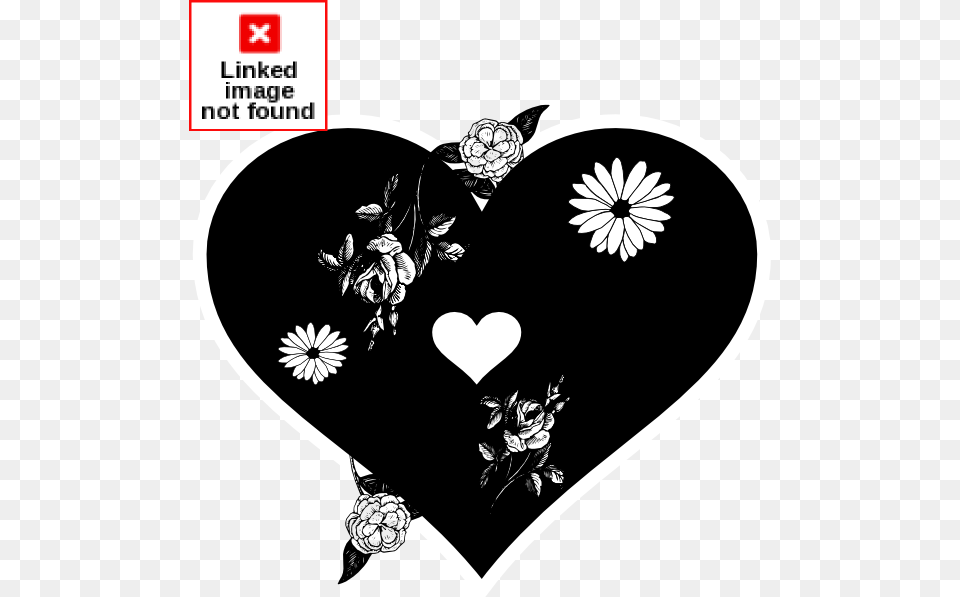 Black Heart Clipart Clip Black And White Illustration, Stencil Free Transparent Png