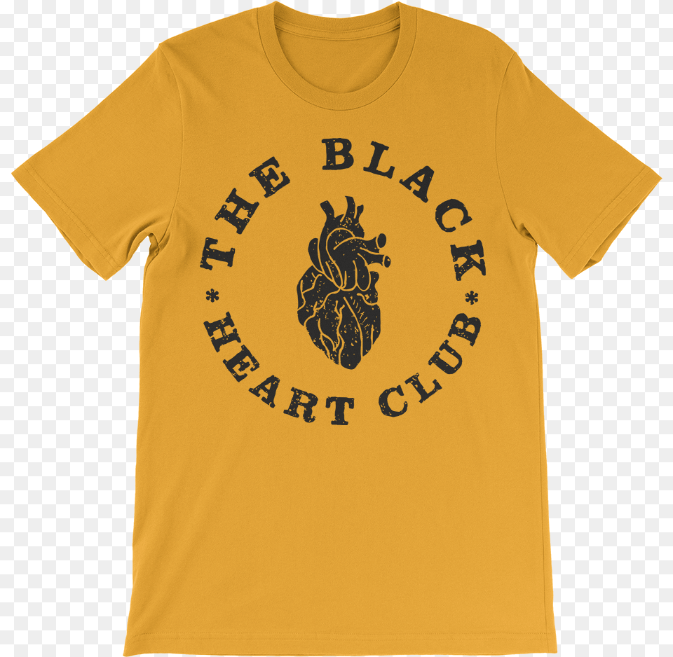 Black Heart Club Tshirt Short Sleeve, Clothing, T-shirt, Shirt Png Image