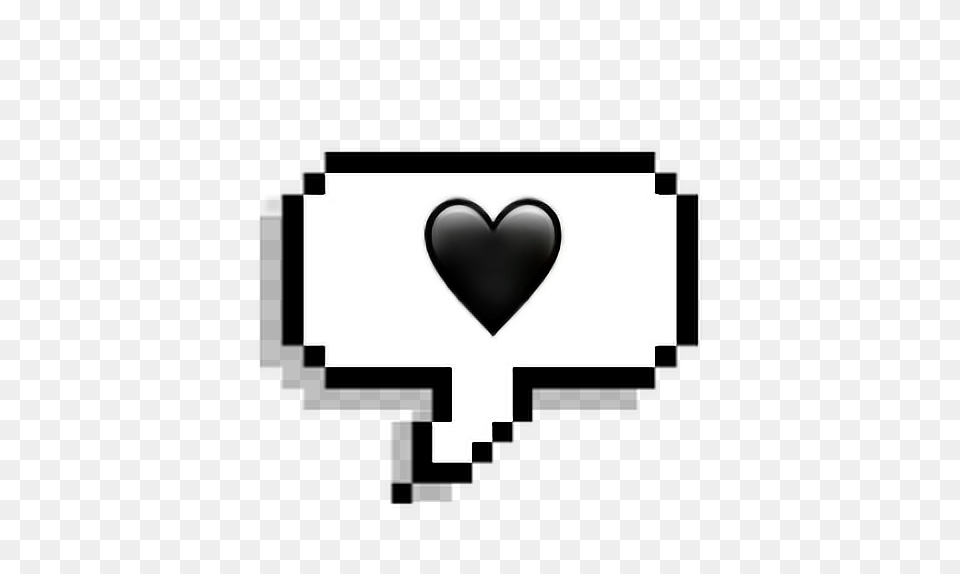 Black Heart Emoji Pixel Text Speech Icon Overlay Grunge, Stencil Png Image