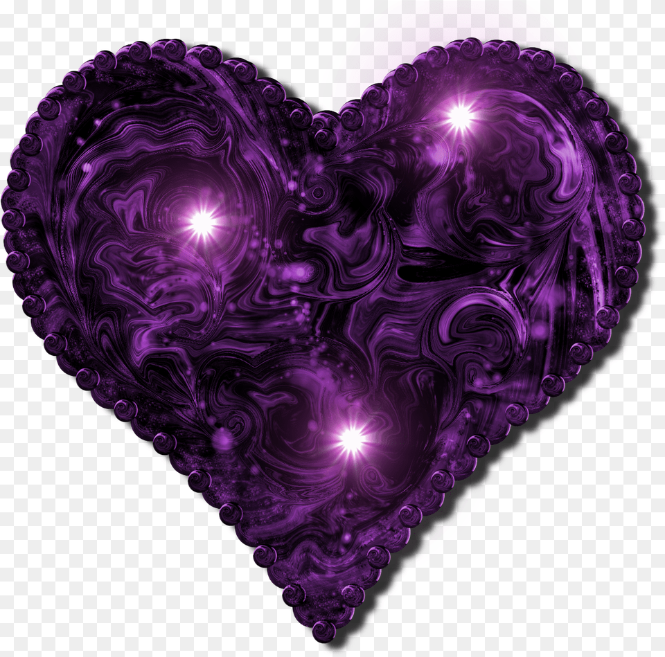 Black Heart Gothic Transparent, Purple, Accessories, Plate, Pattern Free Png Download