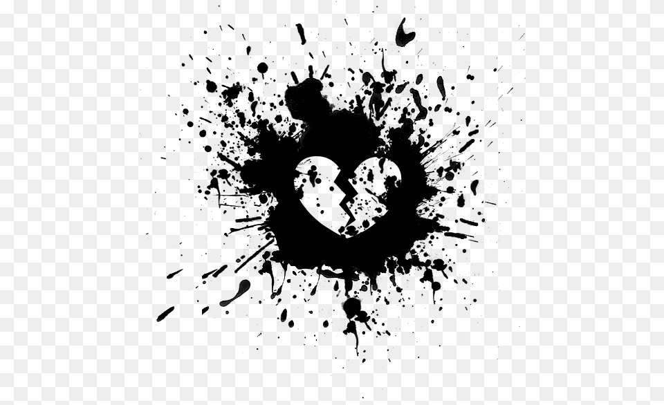 Black Heart Sad Pictures Of Hearts Love Do Black Paint Splatter, Gray Free Transparent Png