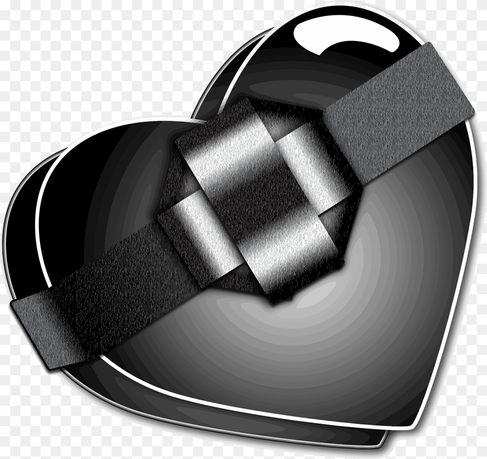Black Heart Shaped Gift Box Clip Arts Black Heart Shaped Box, Accessories, Helmet, Belt, Smoke Pipe Png Image