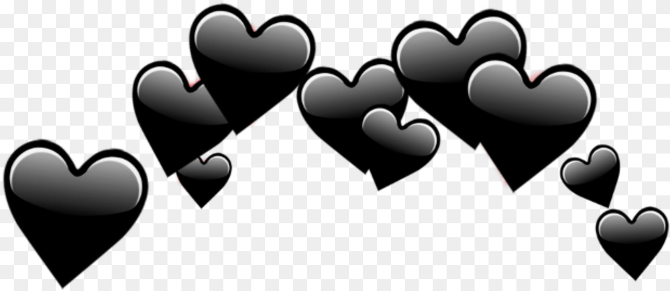 Black Hearts Crown Blackhearts Tumblr Overlay Edit Cute Black Hearts, Nature, Night, Outdoors, Smoke Pipe Free Transparent Png