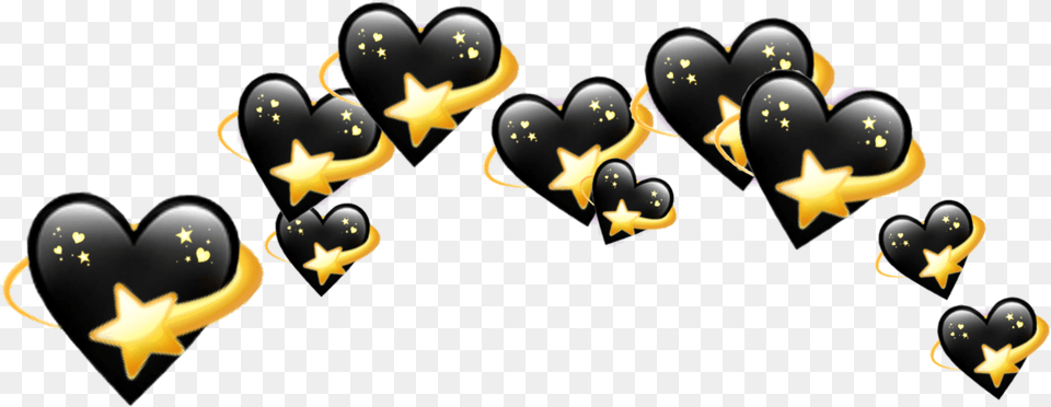 Black Hearts Heart Crown Crowns Emoji Black Heart Emoji Aesthetic Free Png