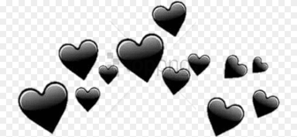Black Hearts Image With Black Heart Crown, Smoke Pipe Png