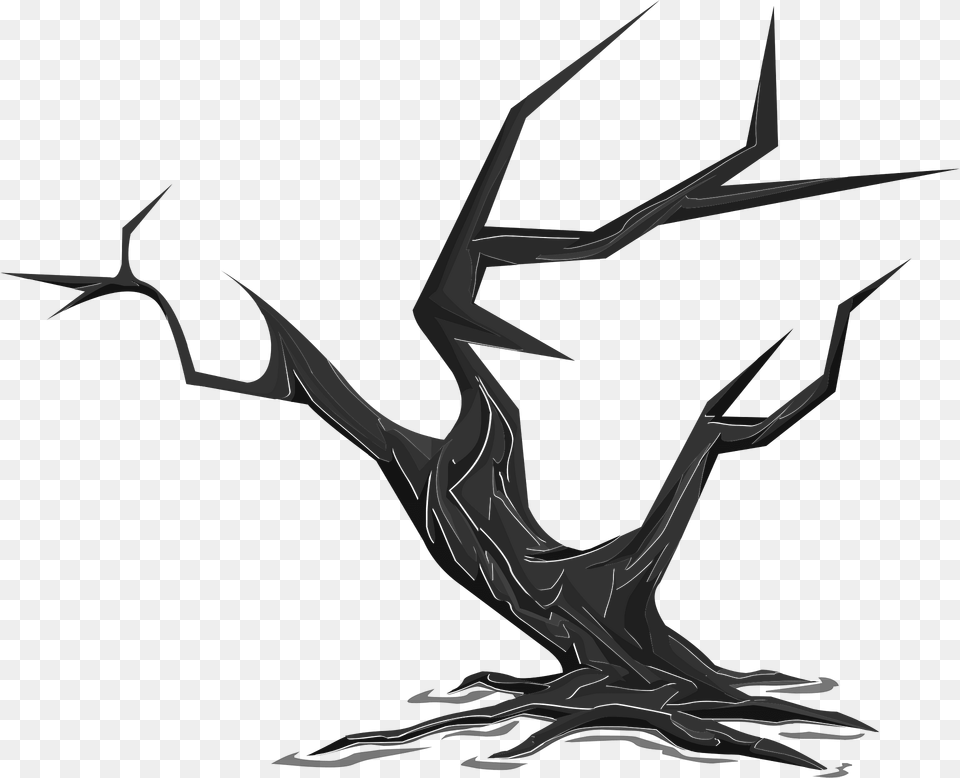 Black Hell Fantasy Dead Tree Clipart, Antler, Animal, Fish, Sea Life Png