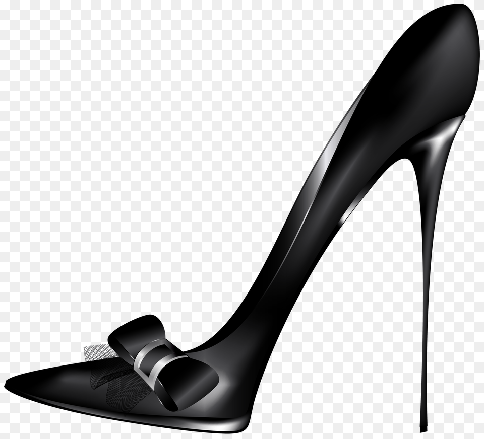 Black High Heels With Bow Clip Art, Clothing, Footwear, High Heel, Shoe Png Image