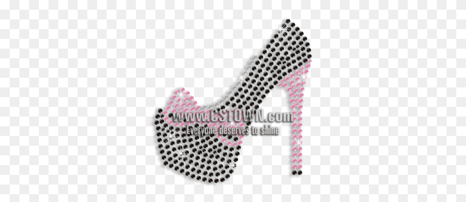 Black High Heels With Pink Ribbon Hotfix Crystal Transfer Think, Clothing, Footwear, High Heel, Shoe Free Png