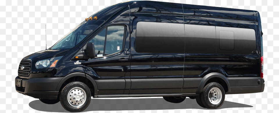 Black High Roof Transit Ford Shuttle Van Black, Transportation, Vehicle, Bus, Minibus Png Image